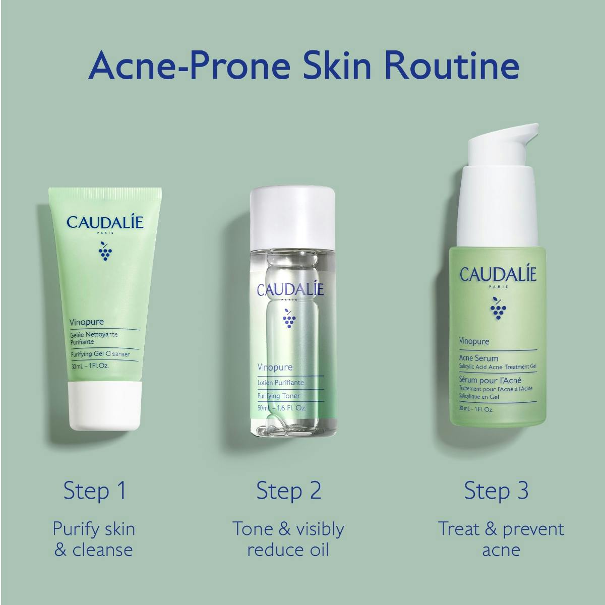 Clear Skin Complete Kit: 3-Step Acne Treatment System with Clinical Results