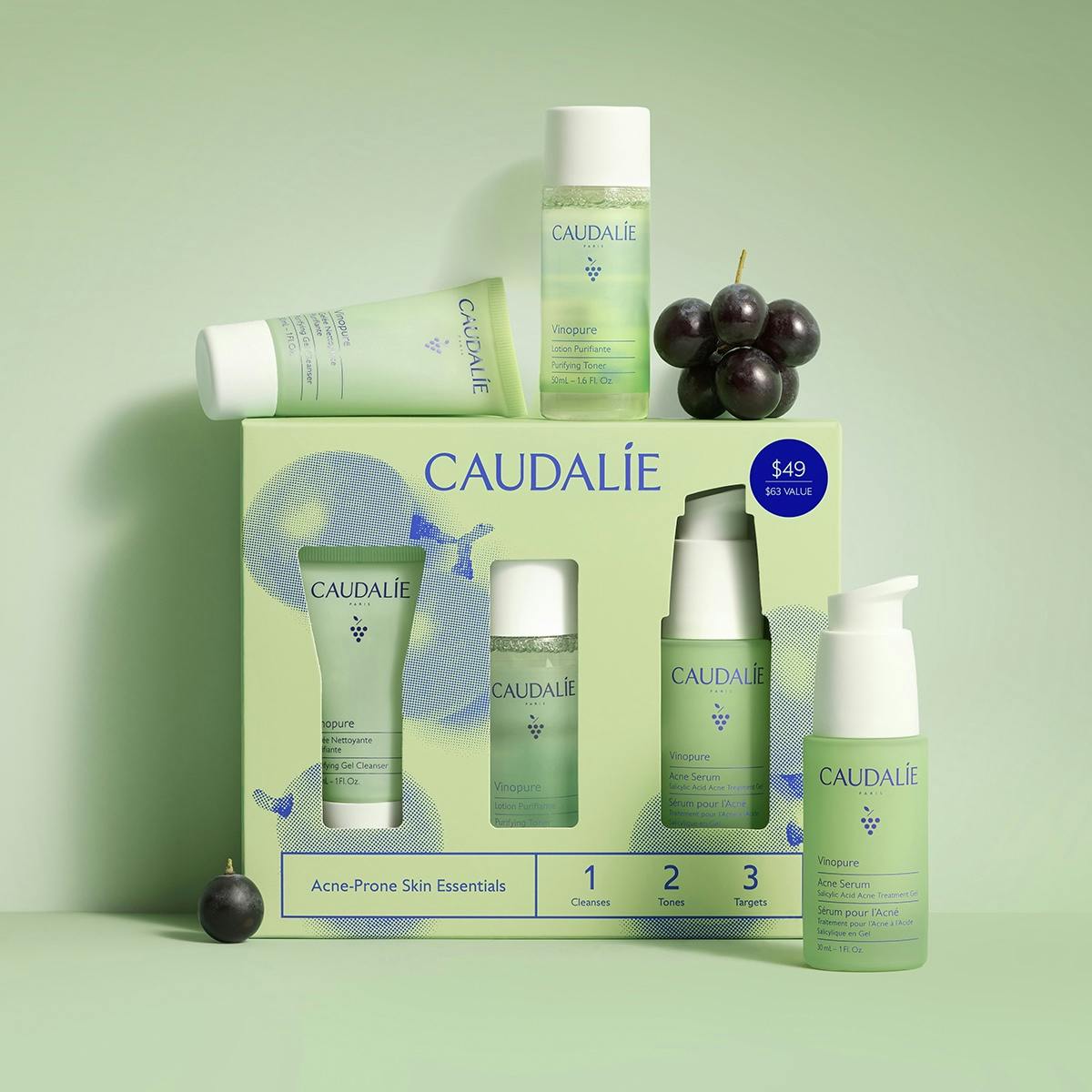 Clear Skin Complete Kit: 3-Step Acne Treatment System with Clinical Results